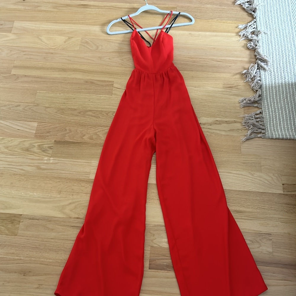 Forever 21 - Beautiful Orangey/Red Jumpsuit Size S Exposed back